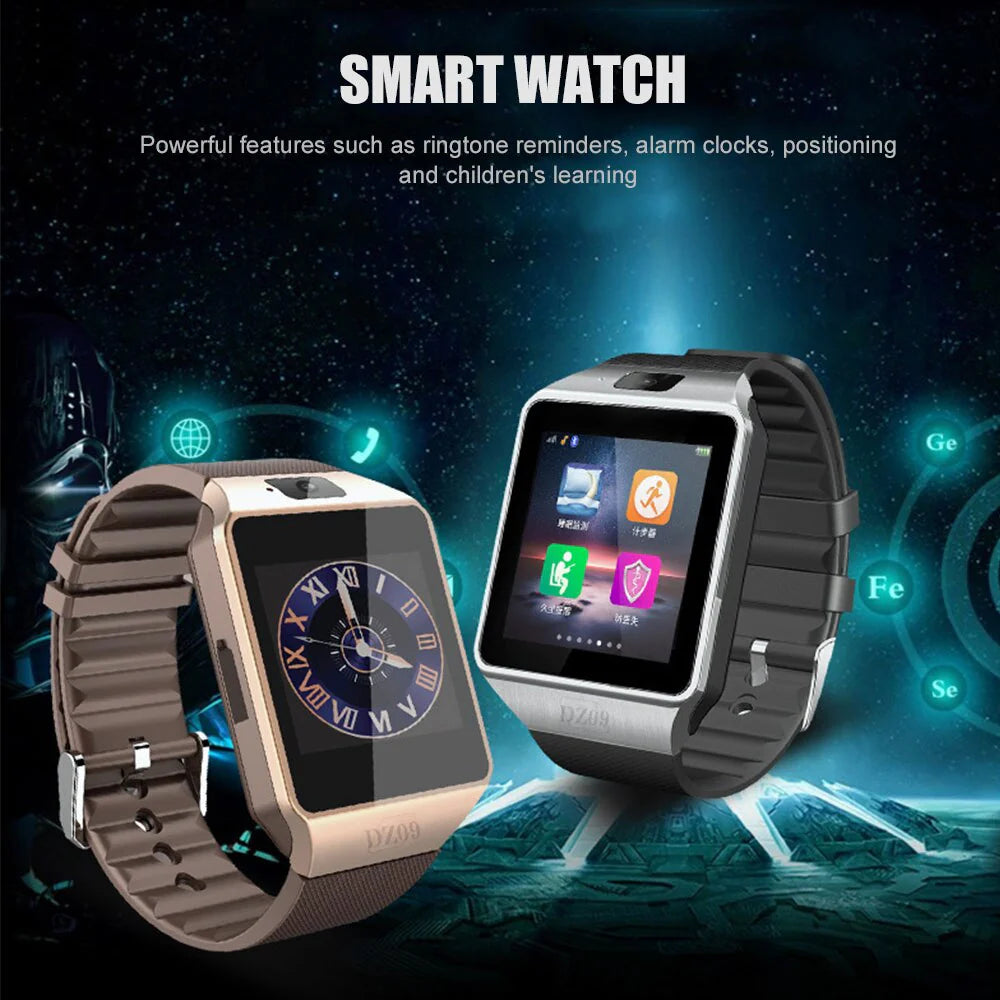 DZ09 Bluetooth Smartwatch with SIM & SD Slot, Touchscreen, Fitness Tracker