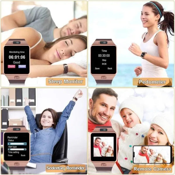 DZ09 Bluetooth Smartwatch with SIM & SD Slot, Touchscreen, Fitness Tracker